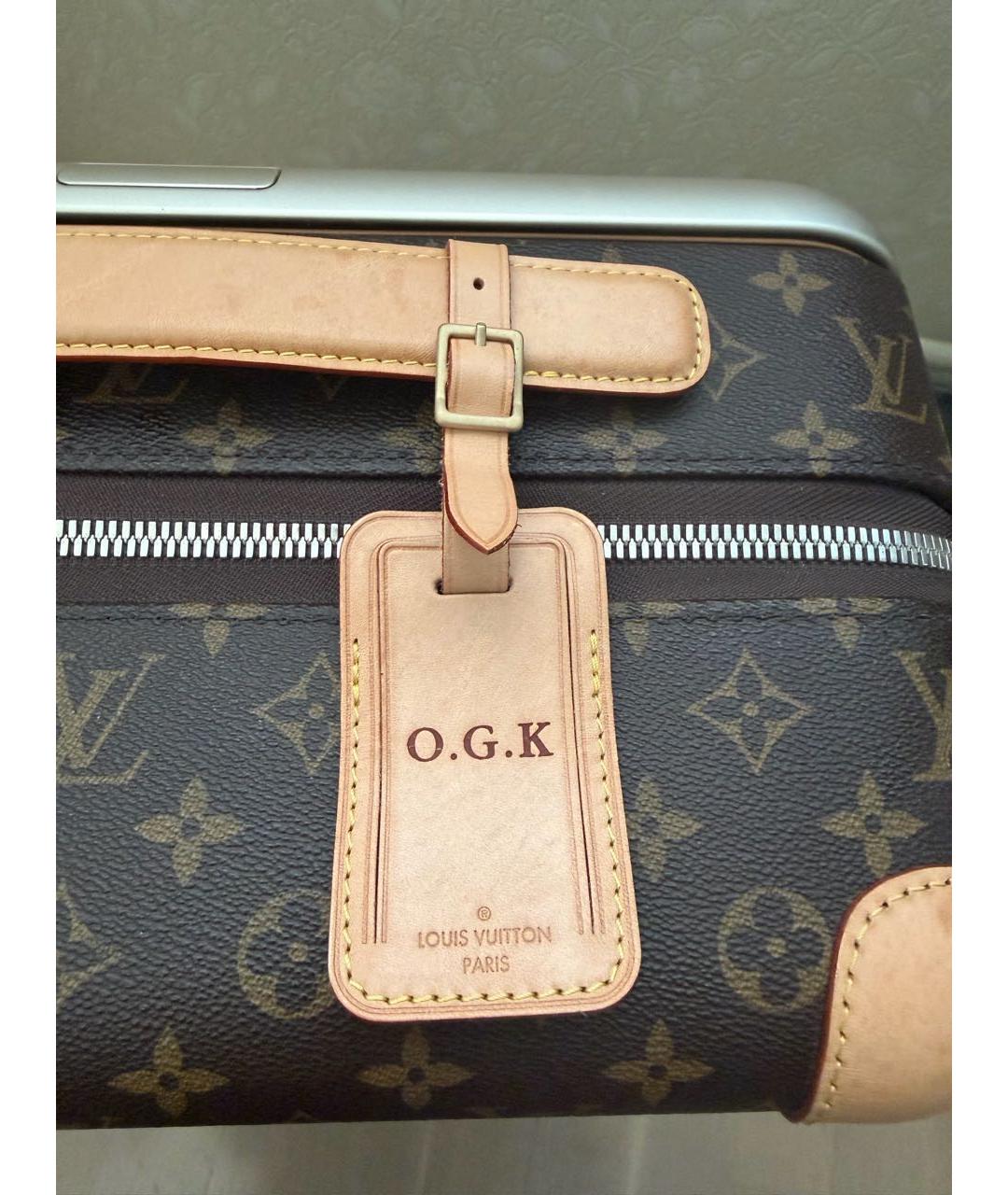 LOUIS VUITTON Коричневый чемодан, фото 6