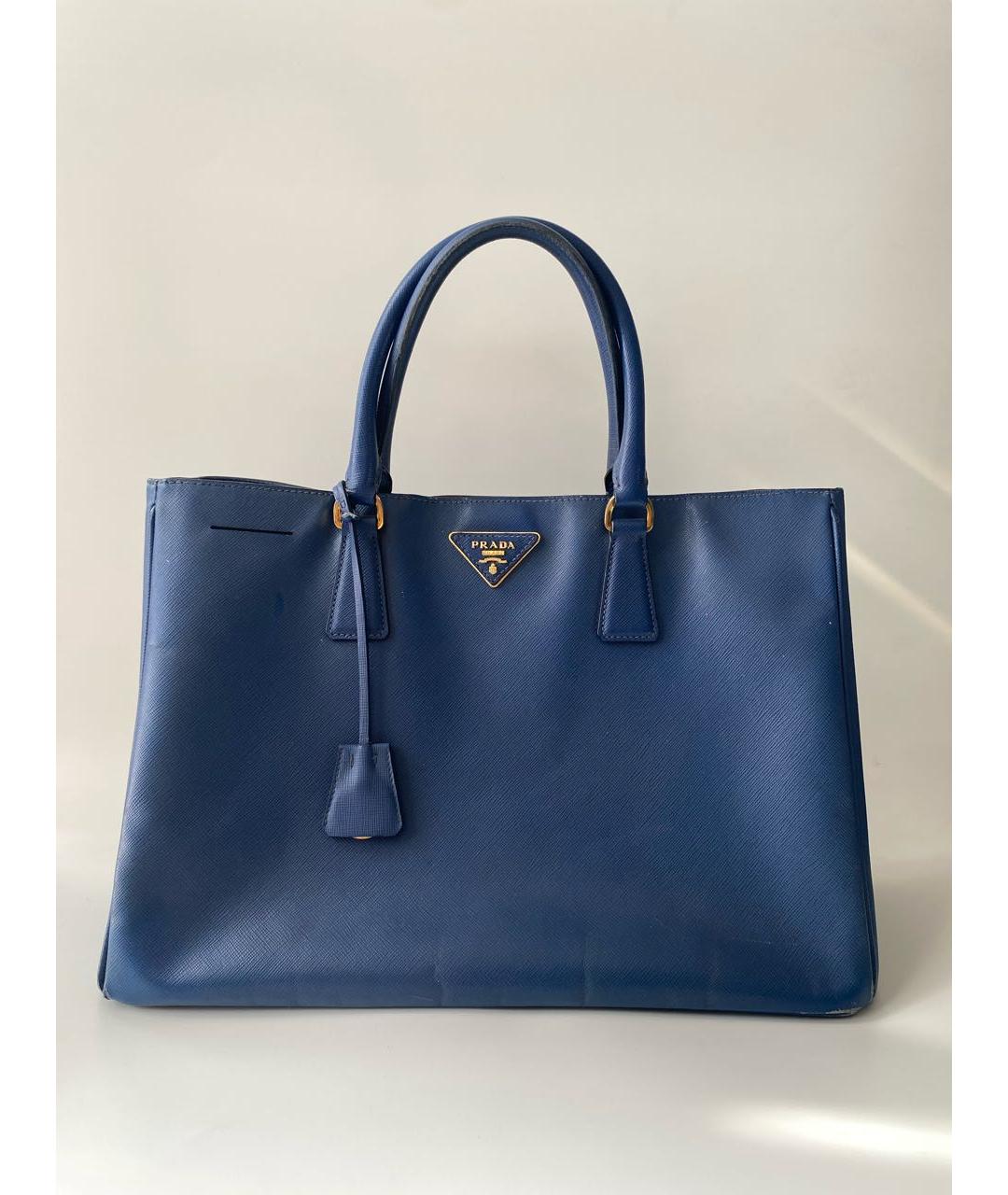 PRADA Синяя кожаная сумка с короткими ручками, фото 8