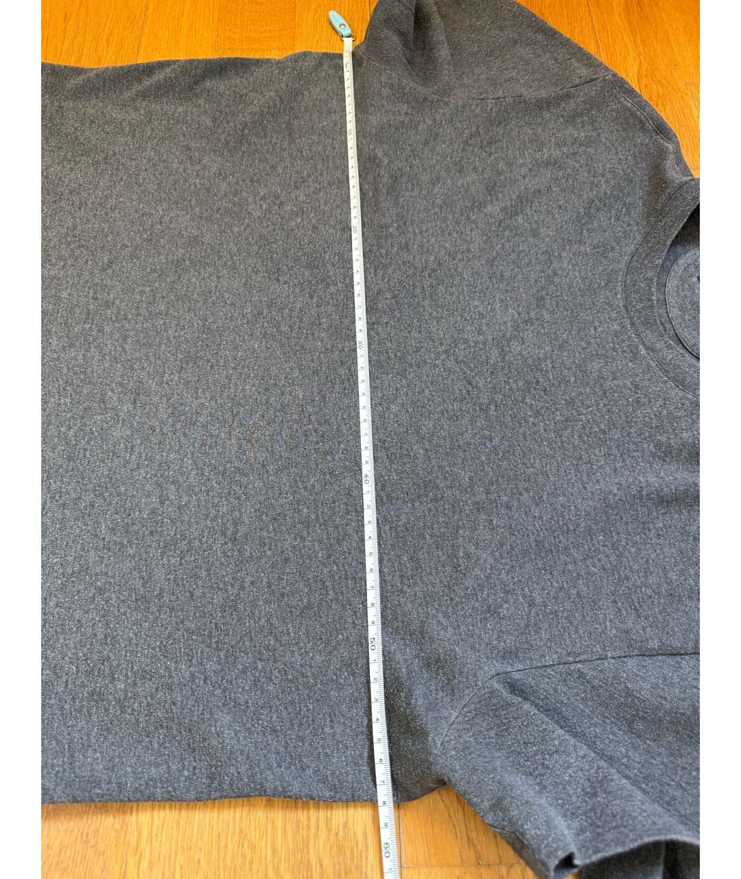 LORO PIANA Серая хлопковая футболка, фото 7