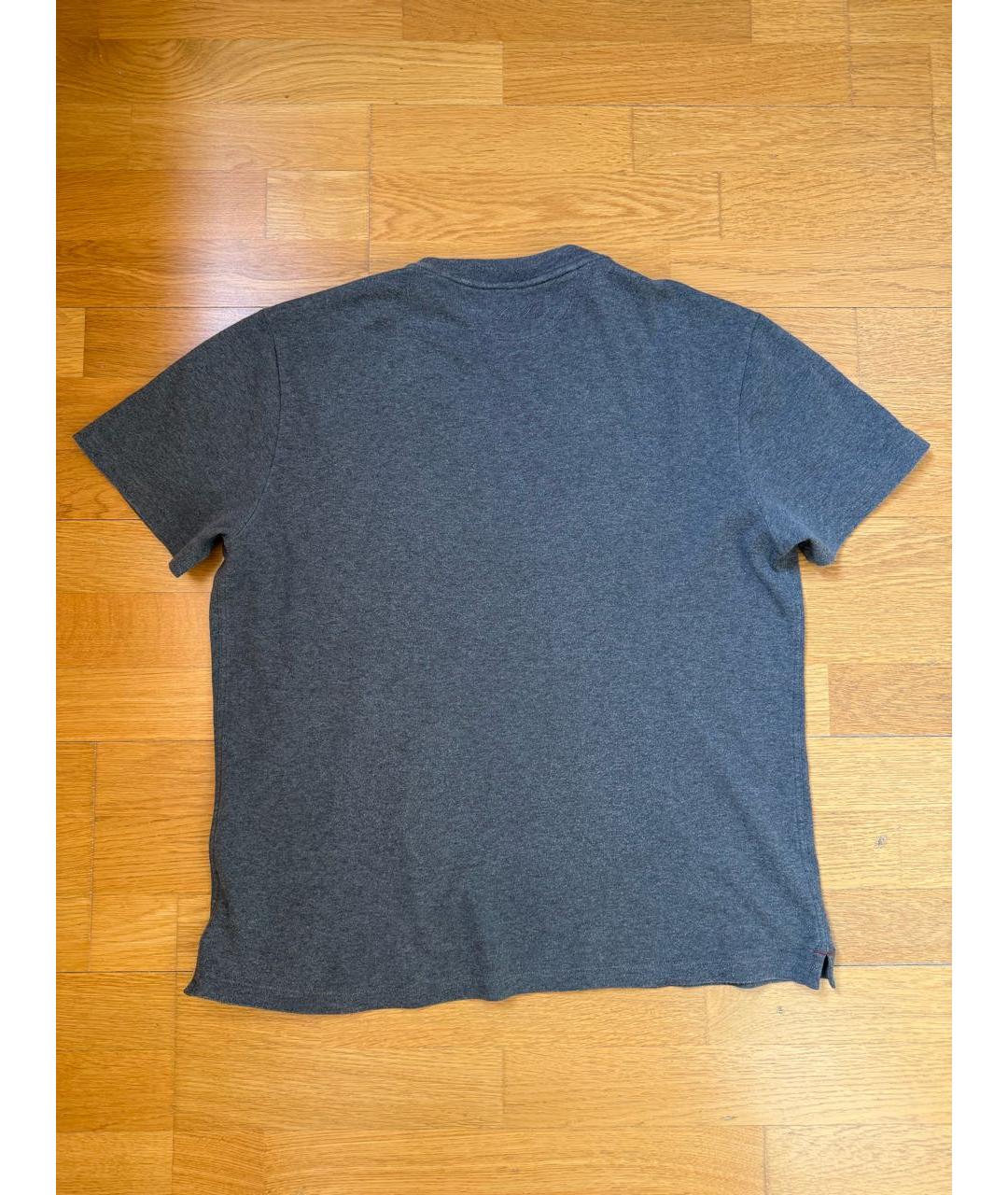 LORO PIANA Серая хлопковая футболка, фото 2