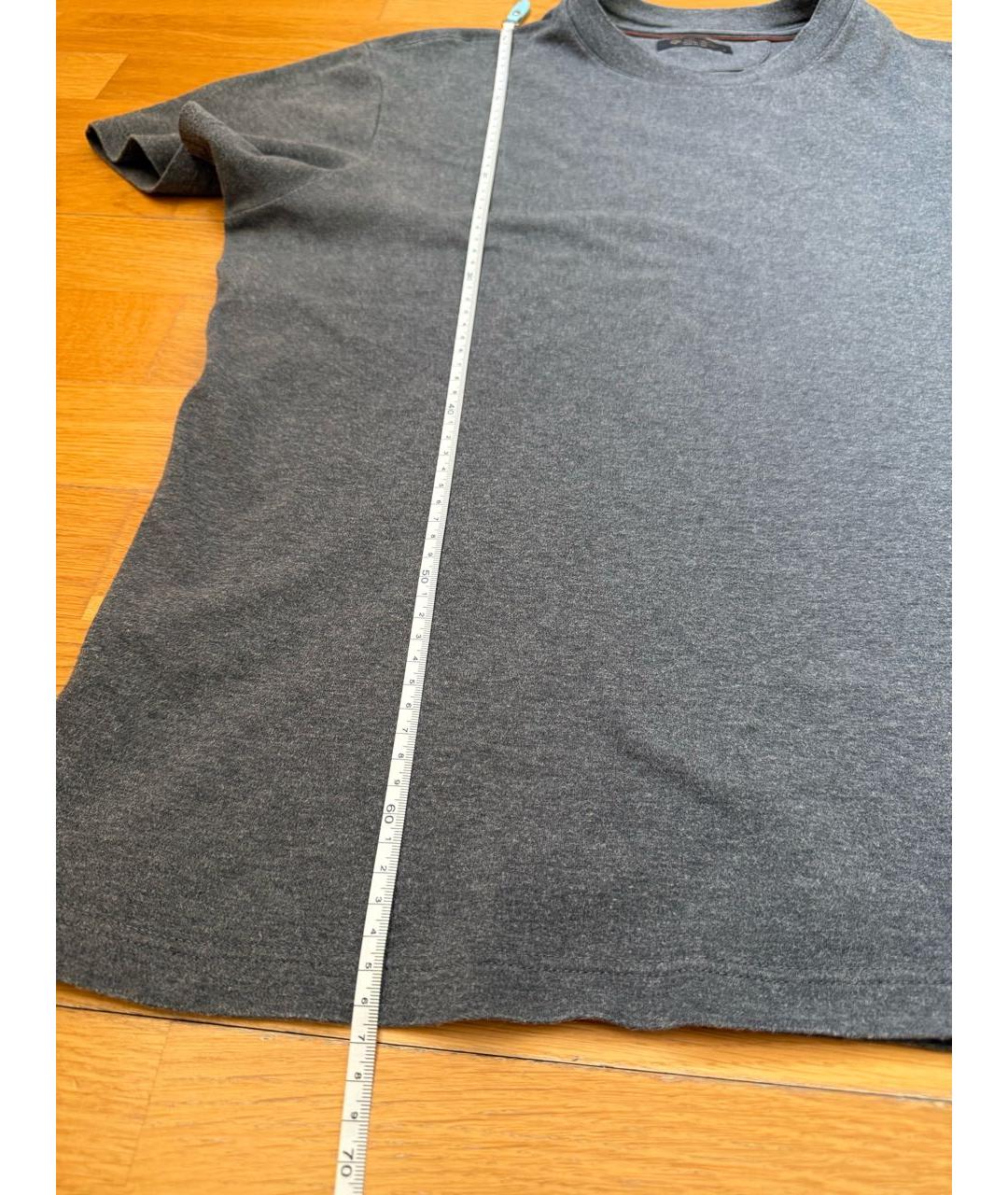 LORO PIANA Серая хлопковая футболка, фото 8