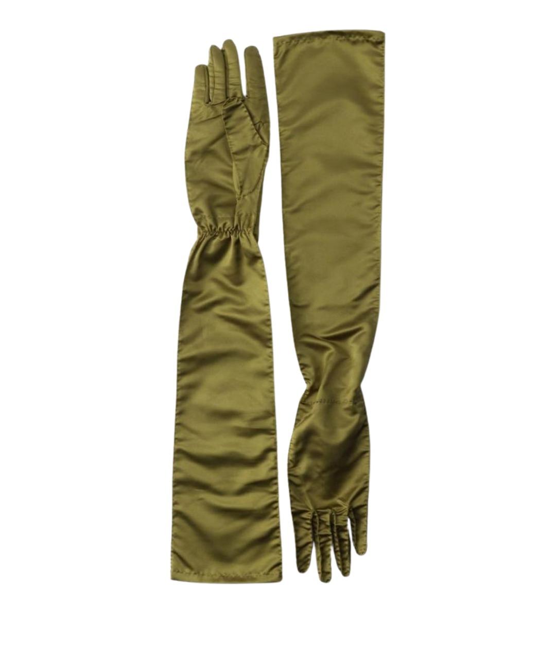 PRADA Хаки перчатки, фото 1