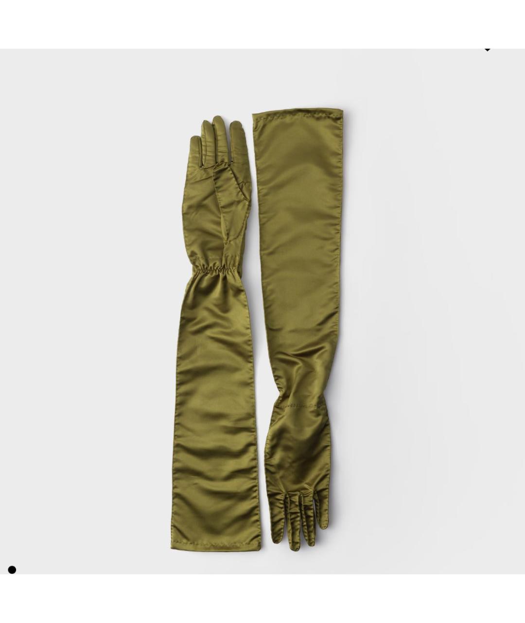 PRADA Хаки перчатки, фото 3