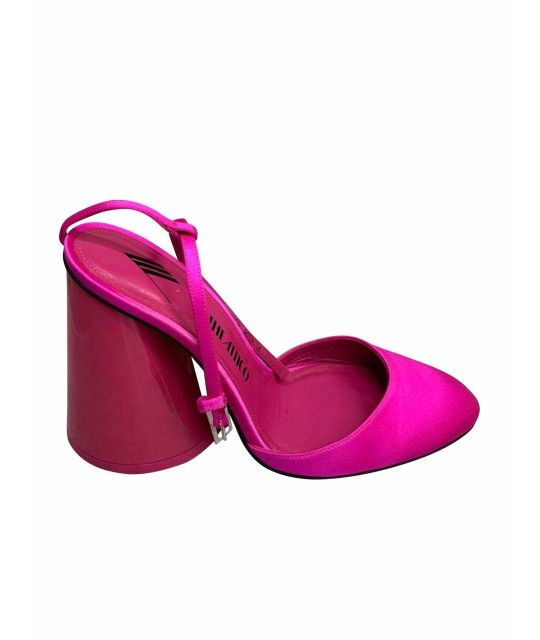 THE ATTICO Фуксия текстильные босоножки, фото 5
