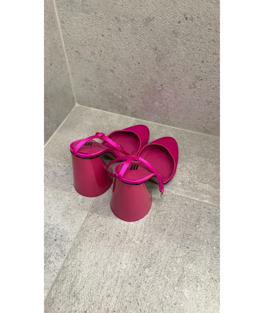 THE ATTICO Фуксия текстильные босоножки, фото 3