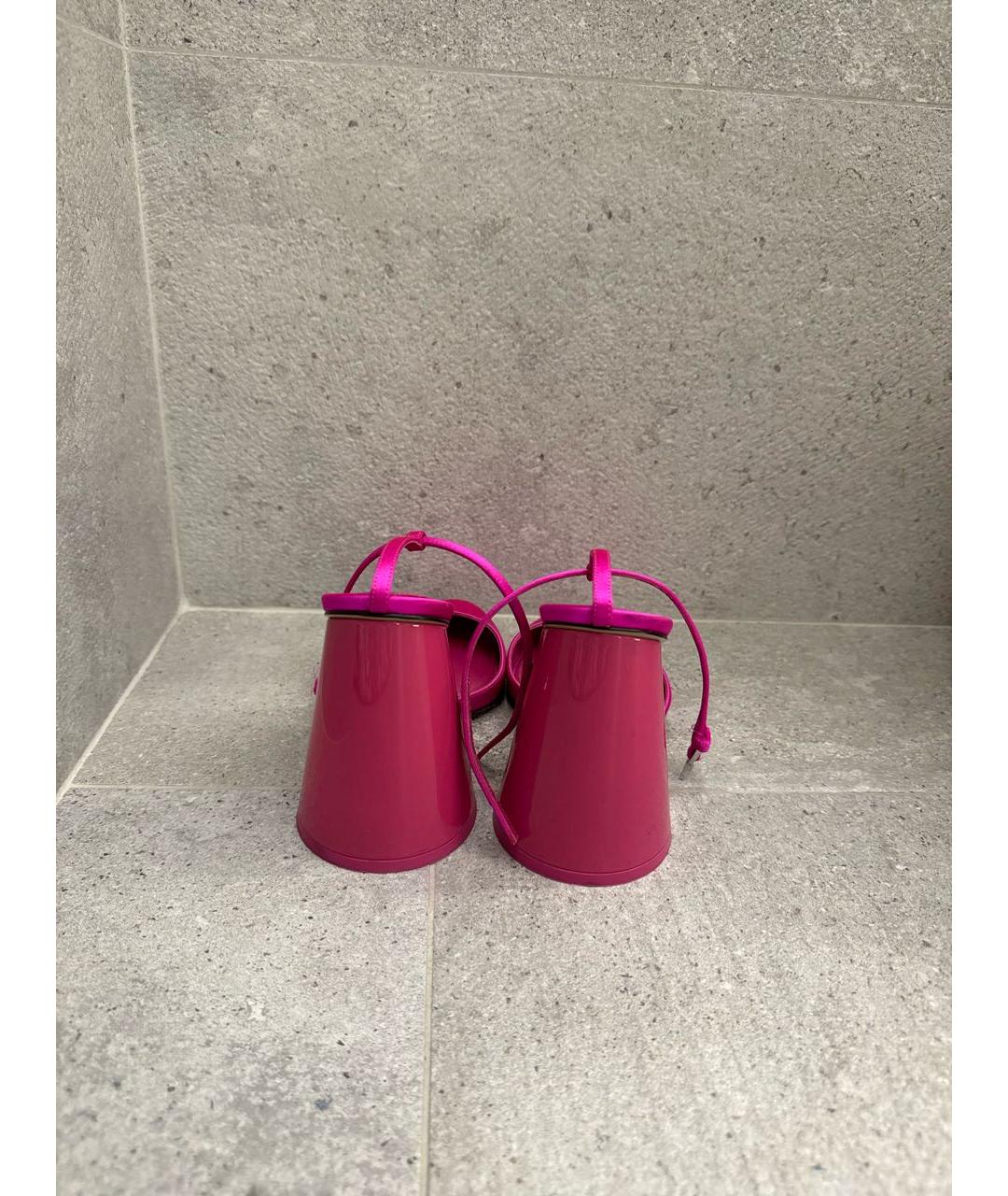 THE ATTICO Фуксия текстильные босоножки, фото 4