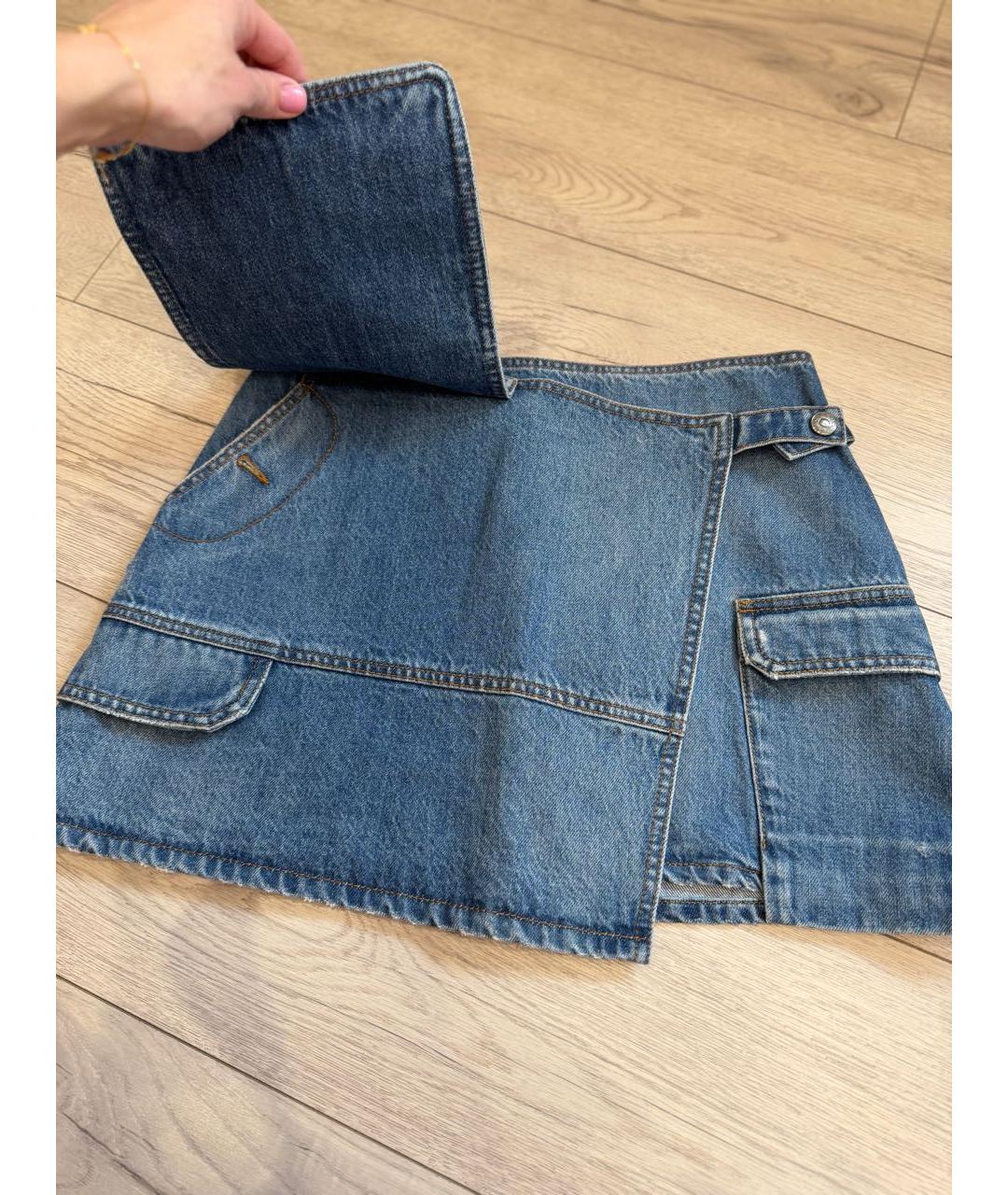 MSGM Синяя деним юбка мини, фото 4
