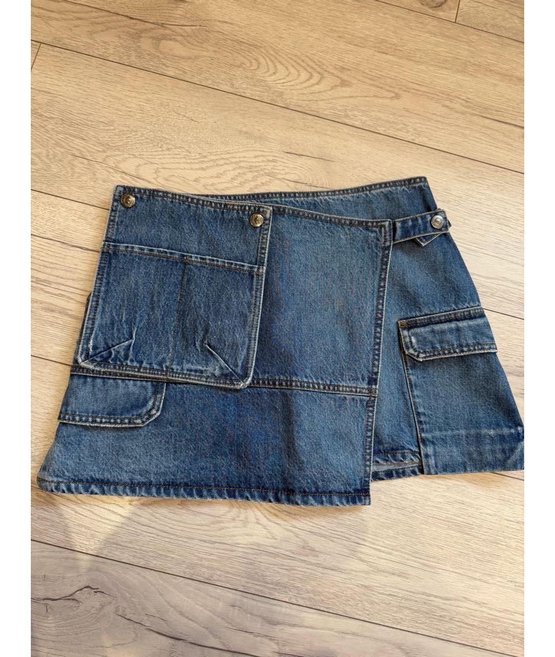 MSGM Синяя деним юбка мини, фото 5