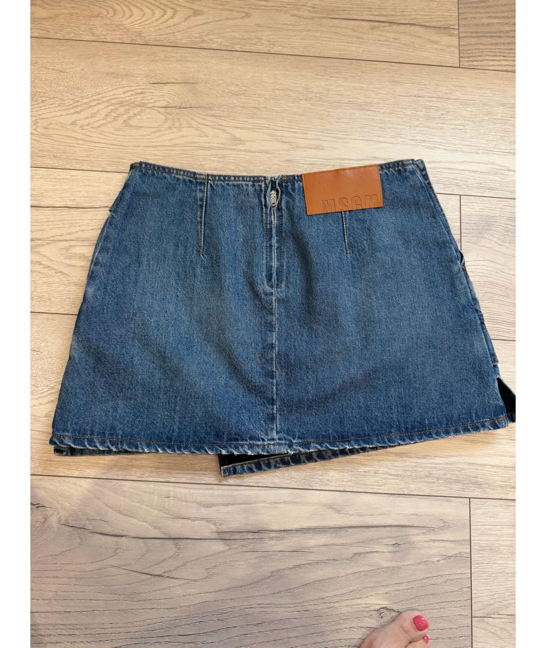 MSGM Синяя деним юбка мини, фото 2