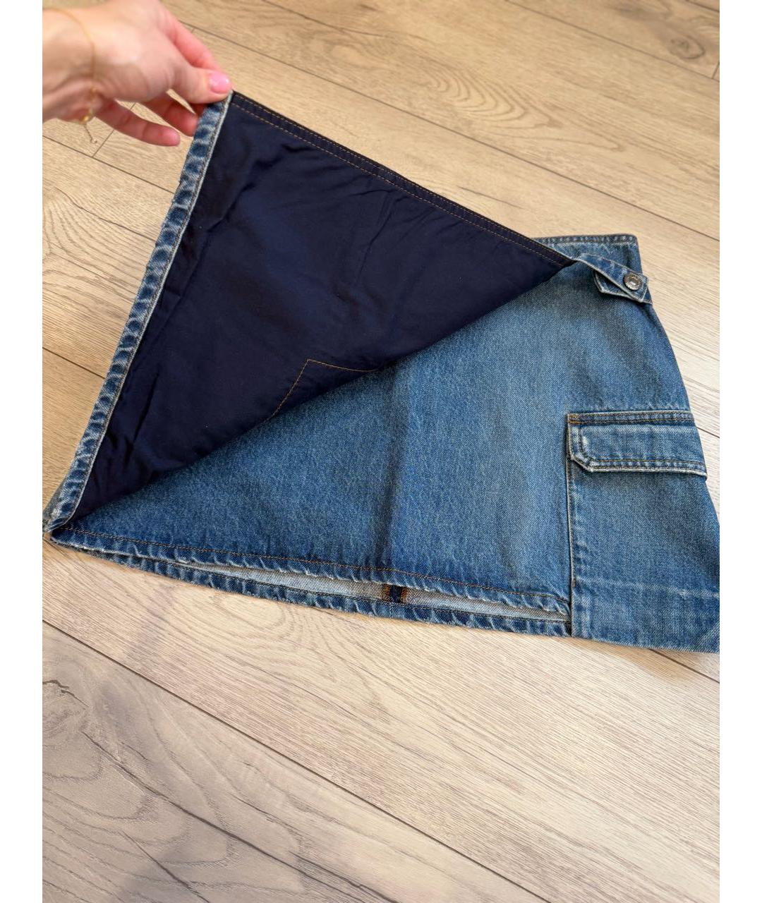 MSGM Синяя деним юбка мини, фото 3