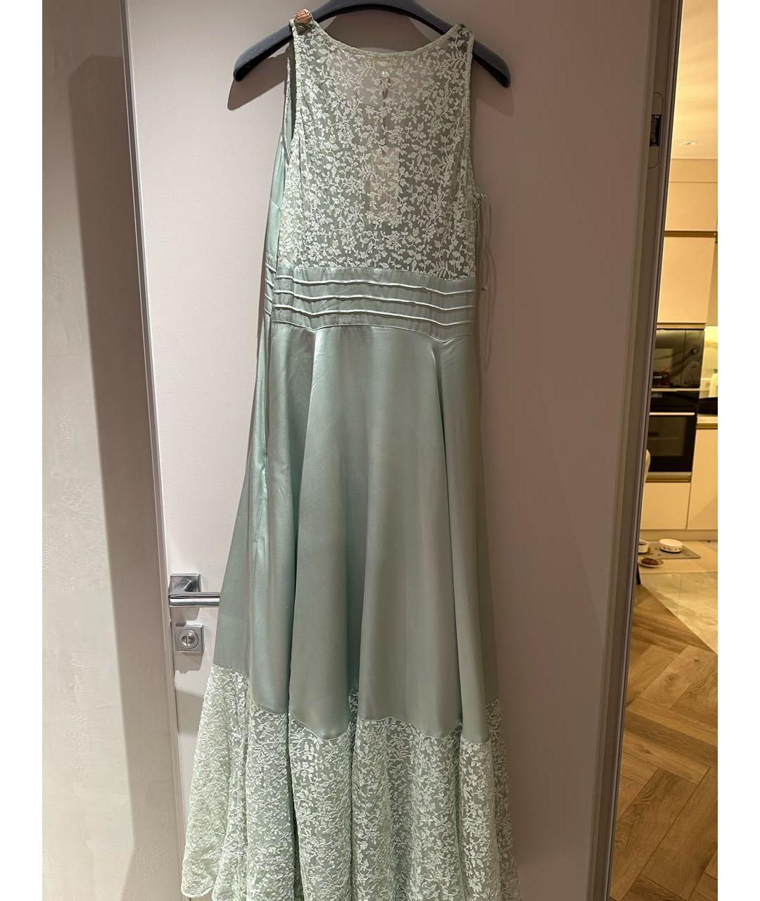 FOR LOVE AND LEMONS Зеленые шелковое вечернее платье, фото 2