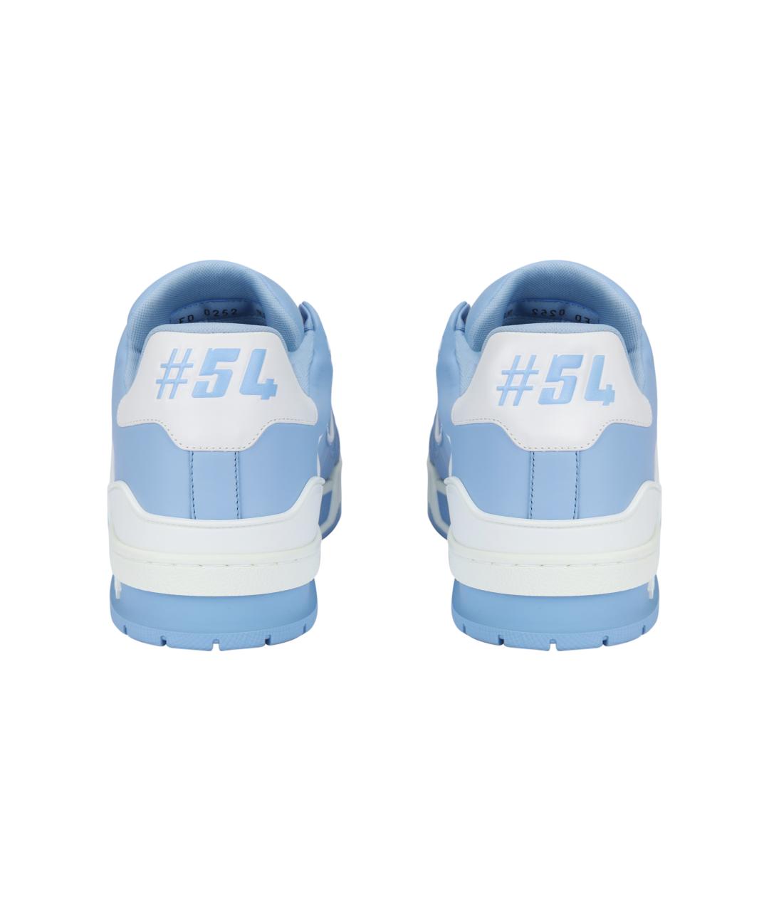 LOUIS VUITTON Голубые кожаные низкие кроссовки / кеды, фото 4