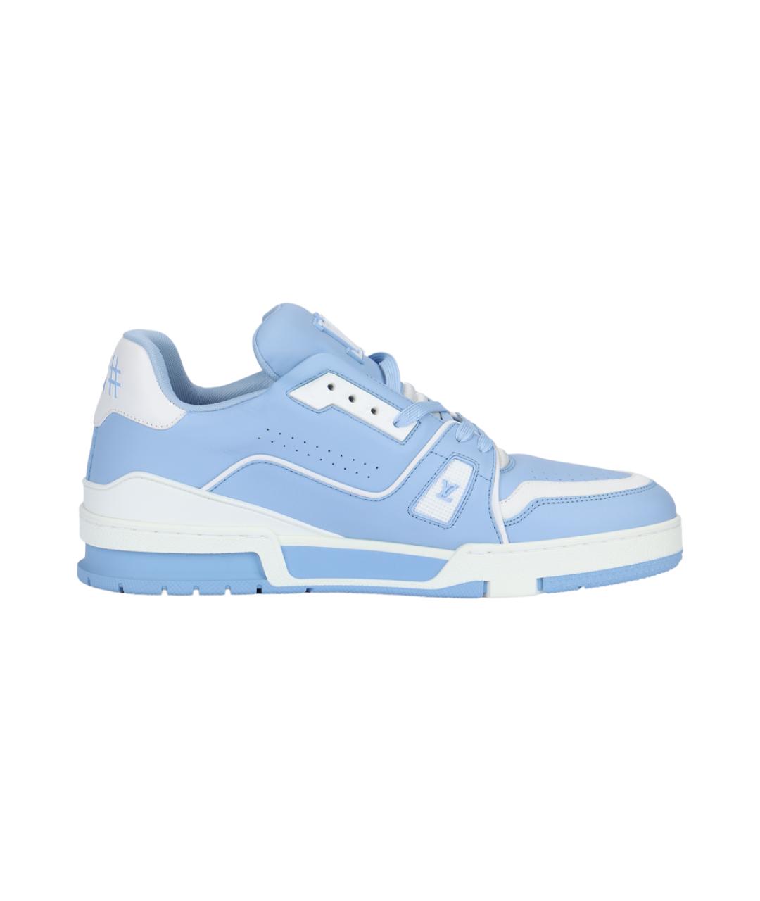 LOUIS VUITTON Голубые кожаные низкие кроссовки / кеды, фото 6