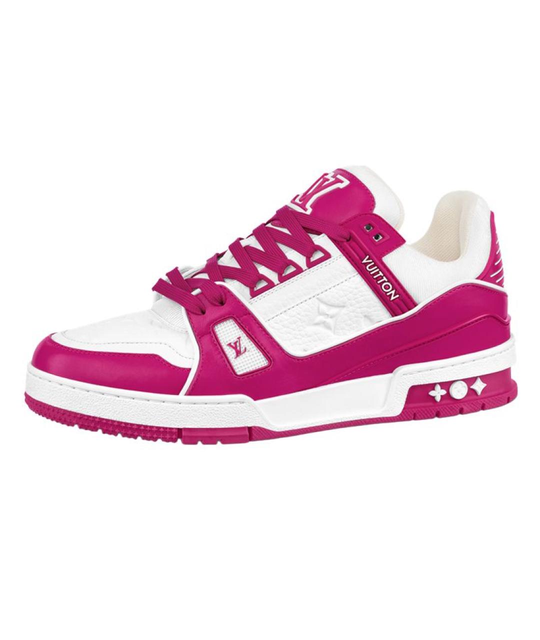 LOUIS VUITTON Фуксия кожаные кроссовки, фото 5