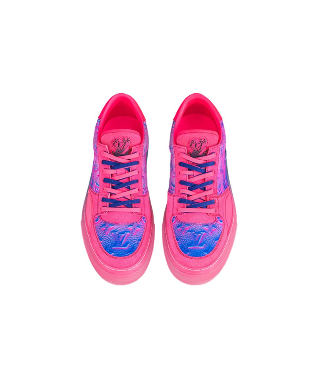 LOUIS VUITTON Фуксия кожаные низкие кроссовки / кеды, фото 3