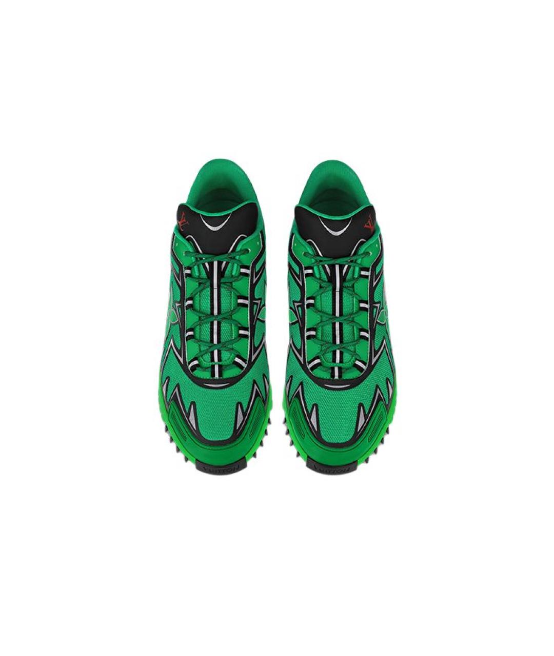 LOUIS VUITTON Зеленые текстильные низкие кроссовки / кеды, фото 4