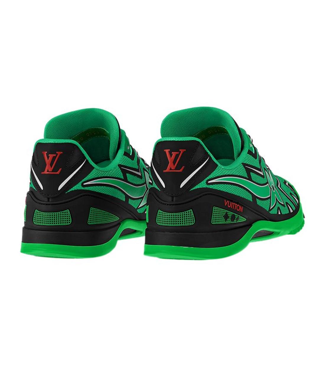 LOUIS VUITTON Зеленые текстильные низкие кроссовки / кеды, фото 3