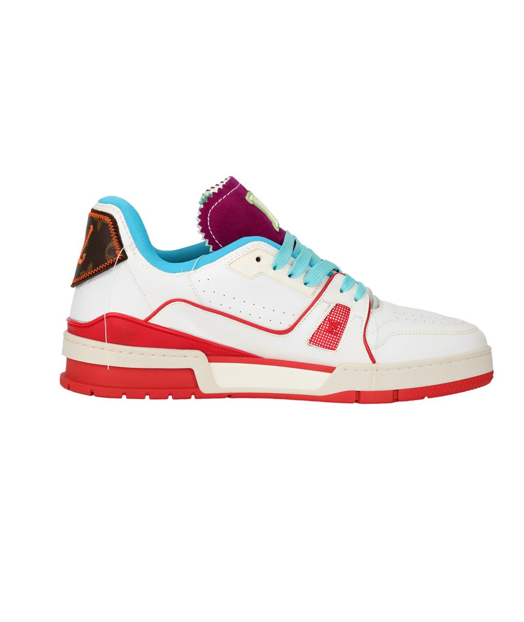 LOUIS VUITTON Белые кожаные низкие кроссовки / кеды, фото 6