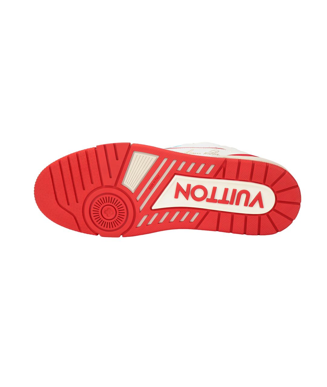 LOUIS VUITTON Белые кожаные низкие кроссовки / кеды, фото 5