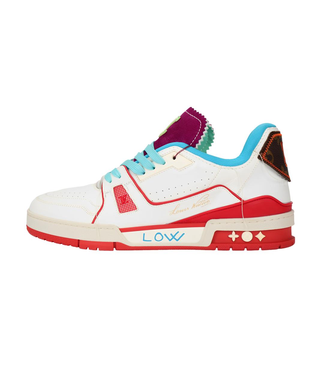 LOUIS VUITTON Белые кожаные низкие кроссовки / кеды, фото 2