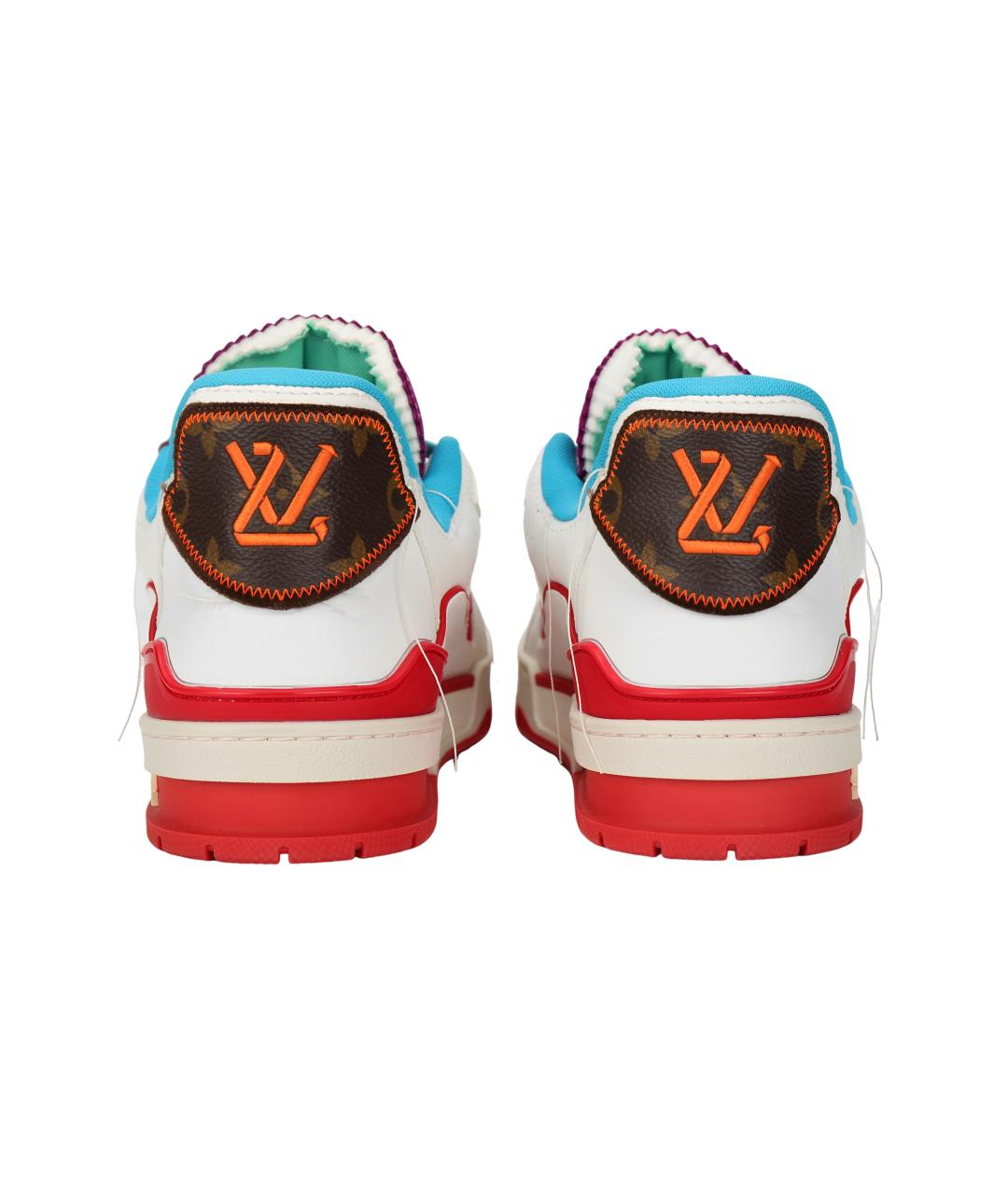 LOUIS VUITTON Белые кожаные низкие кроссовки / кеды, фото 4