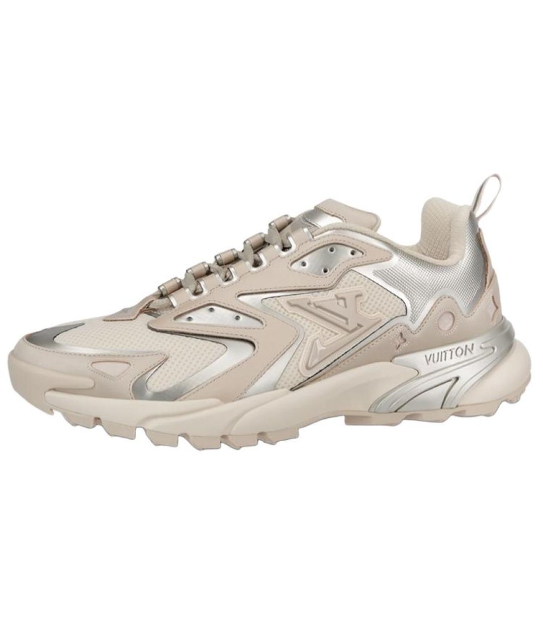 LOUIS VUITTON Бежевые текстильные низкие кроссовки / кеды, фото 6