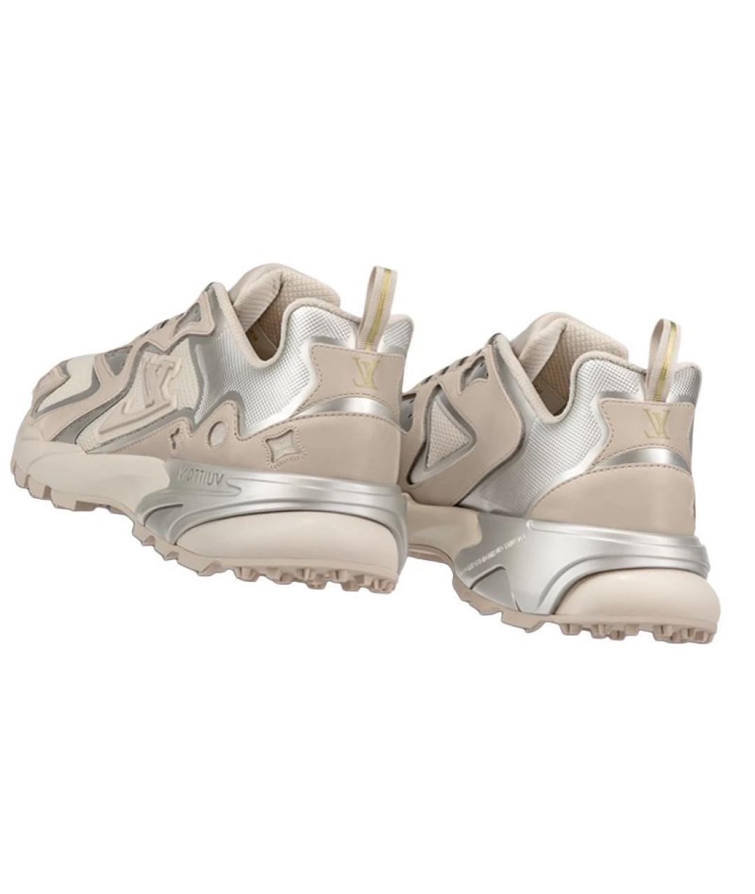 LOUIS VUITTON Бежевые текстильные низкие кроссовки / кеды, фото 4