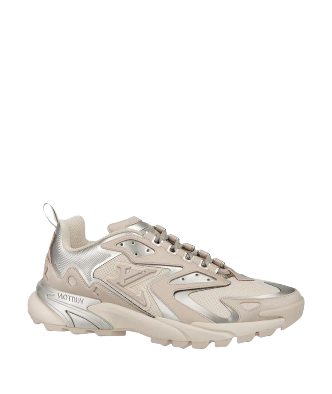 LOUIS VUITTON Бежевые текстильные низкие кроссовки / кеды, фото 1