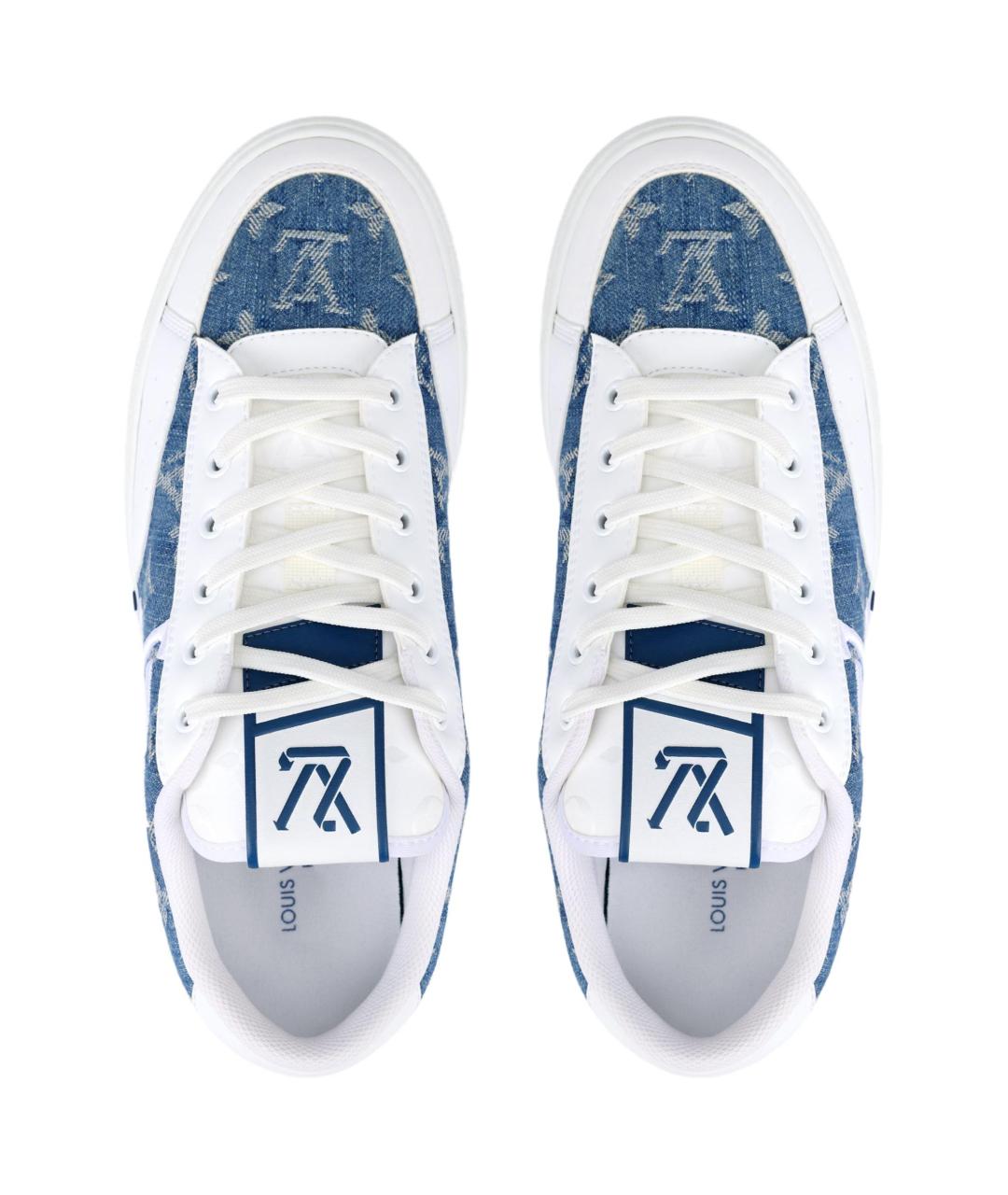 LOUIS VUITTON Синие текстильные низкие кроссовки / кеды, фото 3