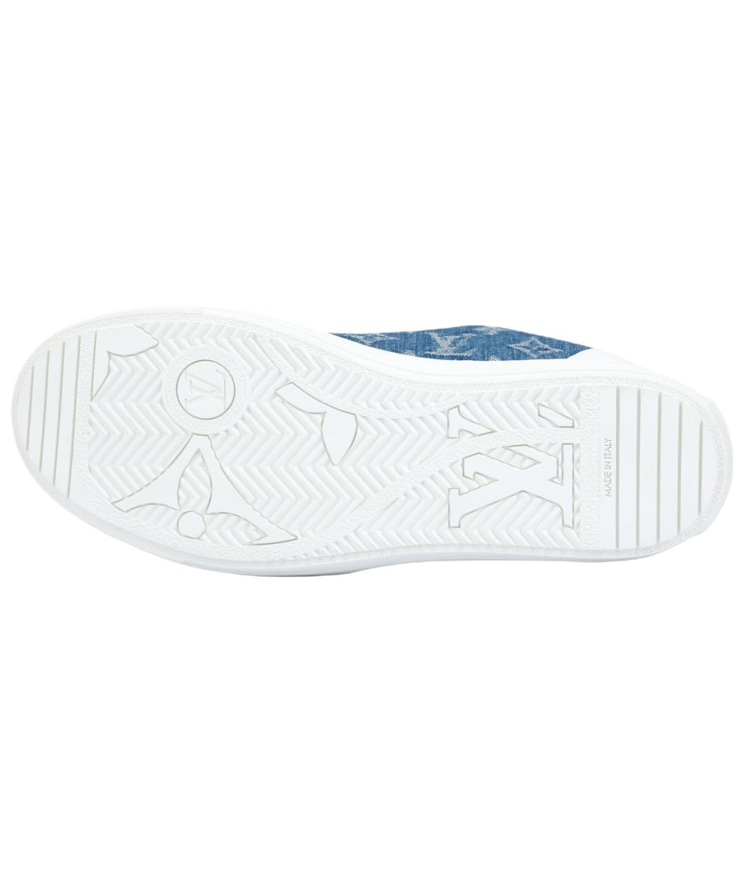 LOUIS VUITTON Синие текстильные низкие кроссовки / кеды, фото 5