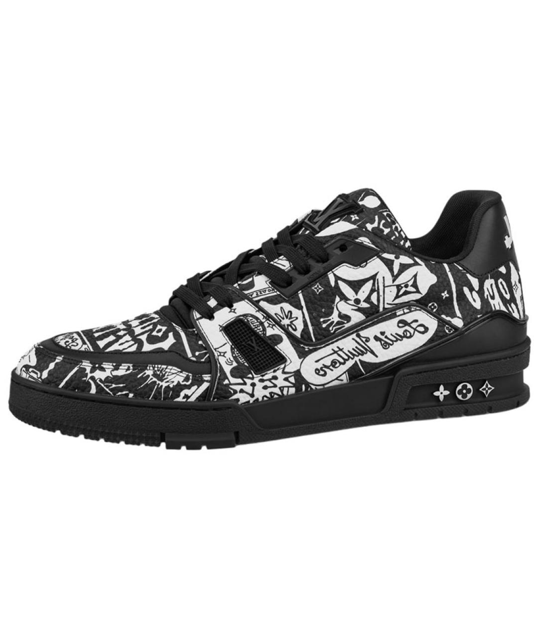 LOUIS VUITTON Черные кожаные низкие кроссовки / кеды, фото 2