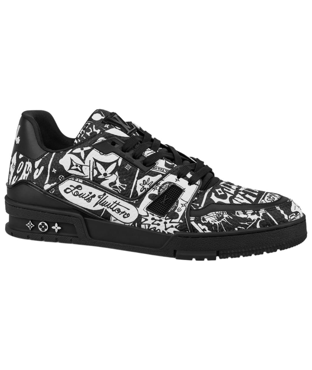 LOUIS VUITTON Черные кожаные низкие кроссовки / кеды, фото 1