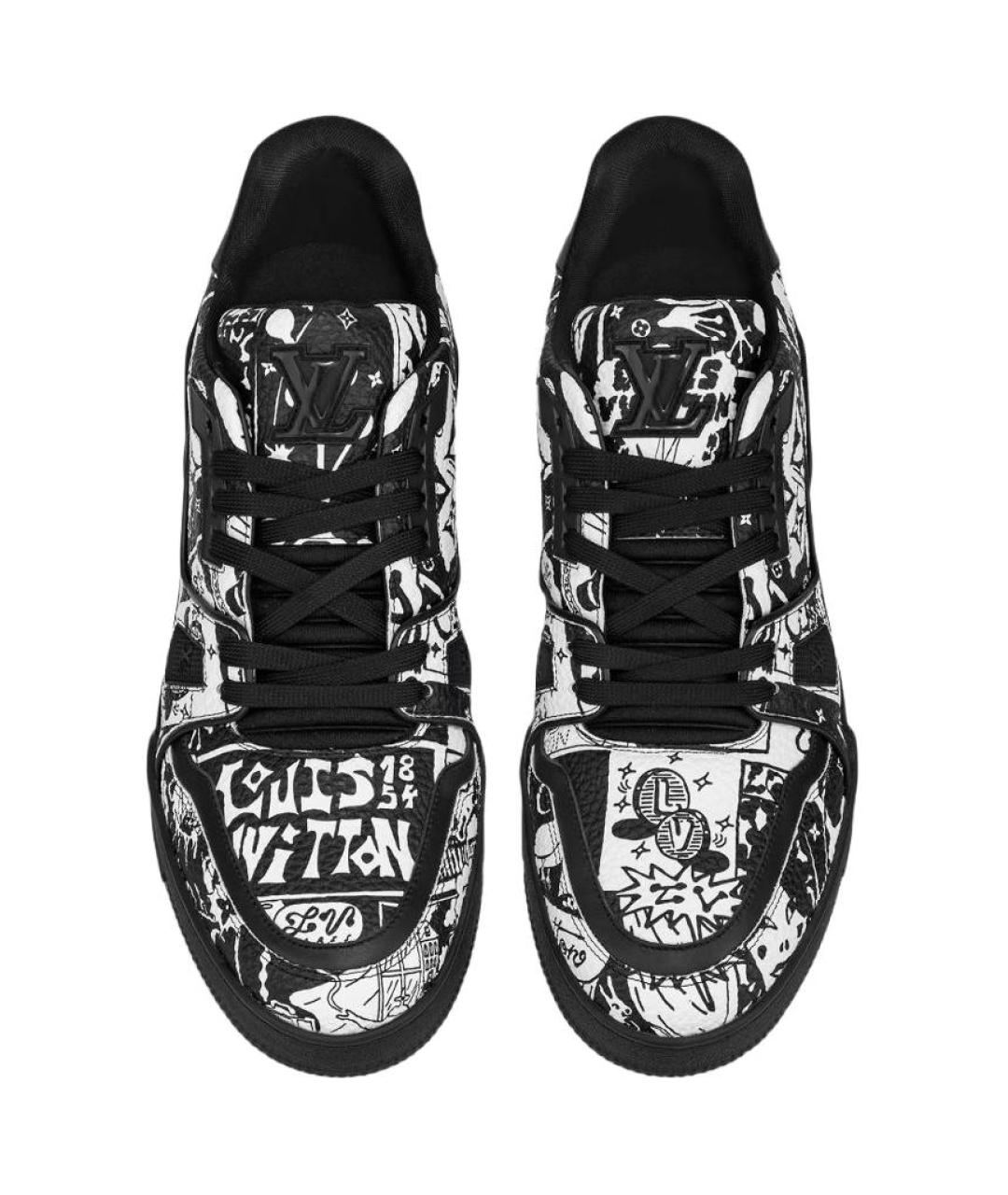LOUIS VUITTON Черные кожаные низкие кроссовки / кеды, фото 4