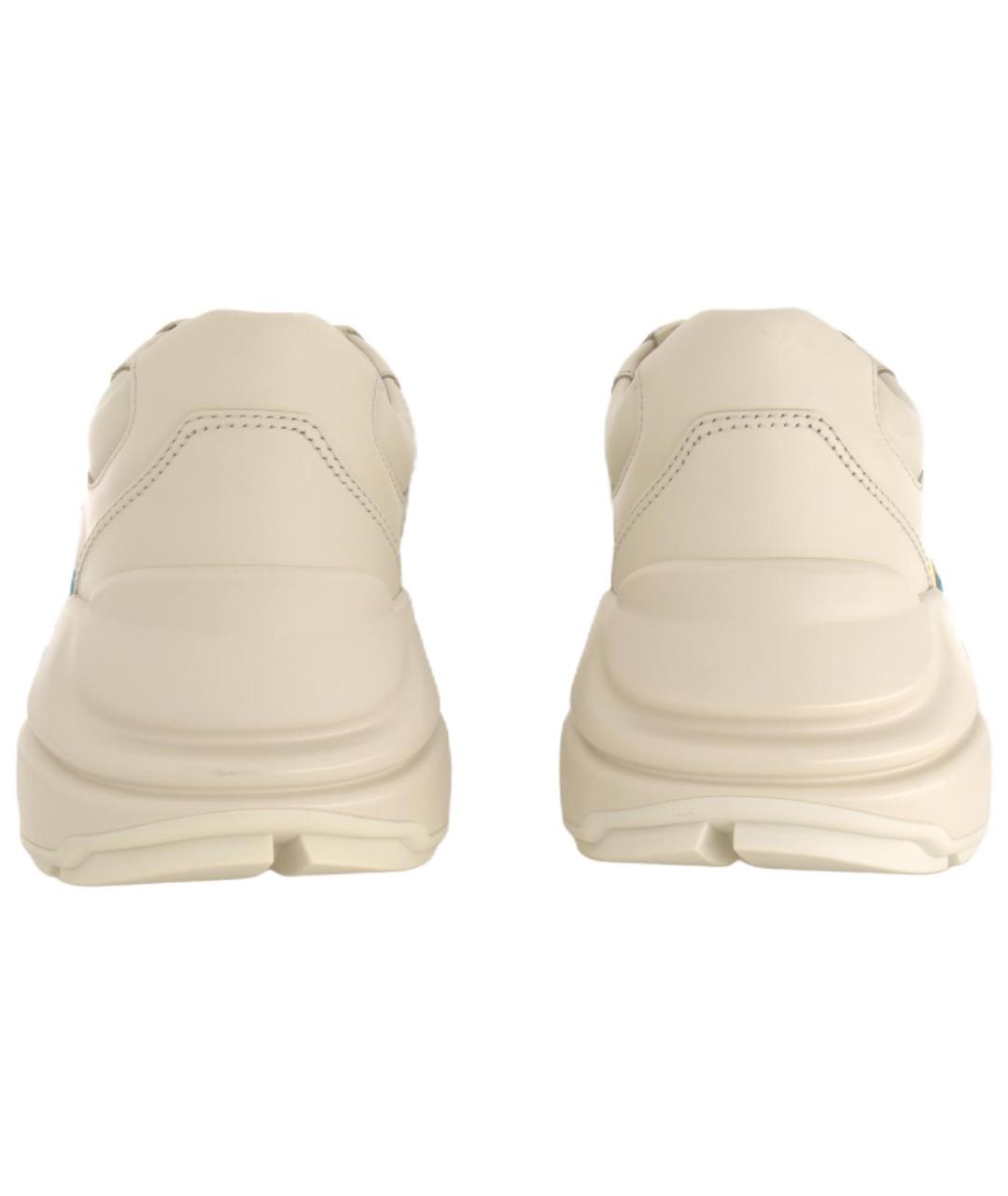 GUCCI Бежевые кожаные кроссовки, фото 5