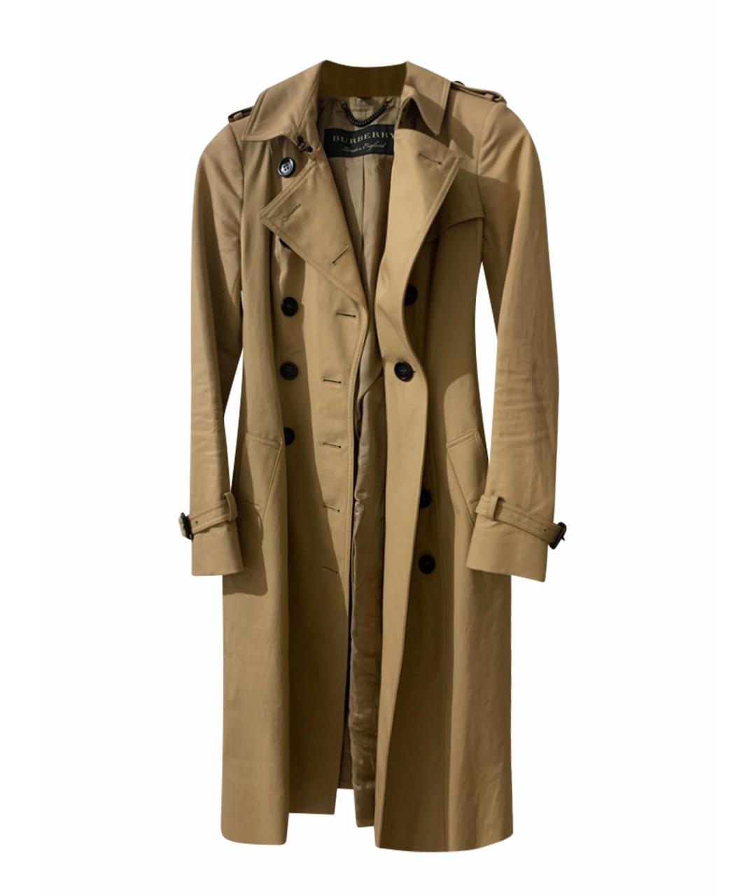 BURBERRY Бежевый хлопковый тренч/плащ, фото 1
