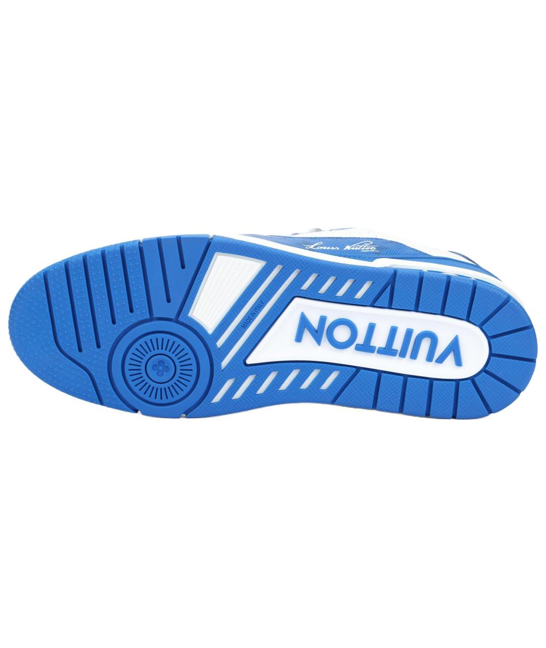 LOUIS VUITTON Синие кожаные низкие кроссовки / кеды, фото 5