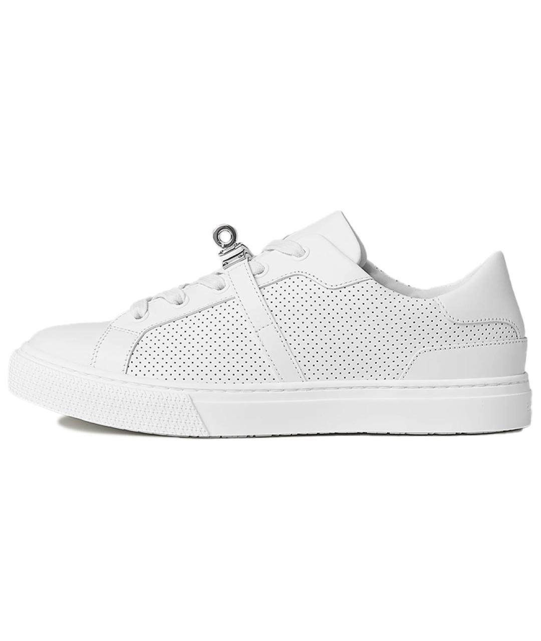 HERMES Белые кожаные кроссовки, фото 2