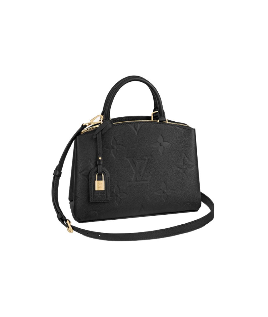 LOUIS VUITTON Черная кожаная сумка тоут, фото 3
