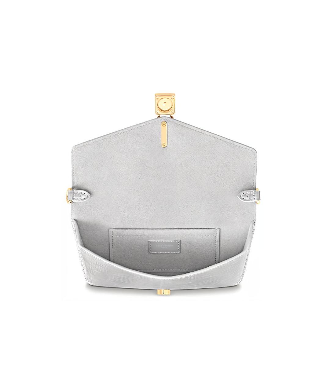 LOUIS VUITTON Серебряная кожаная сумка через плечо, фото 4