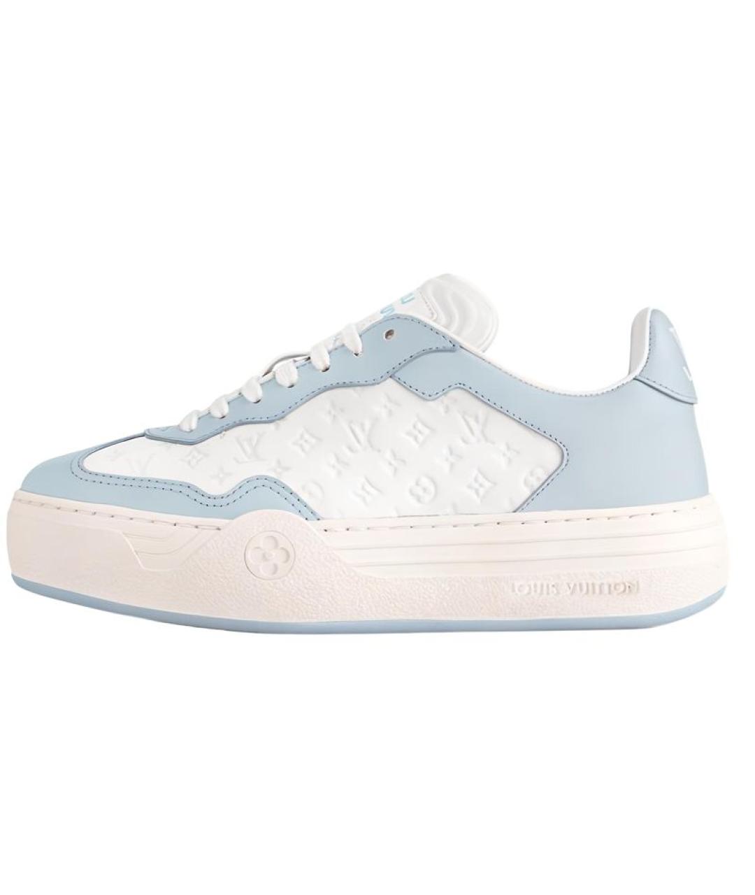 LOUIS VUITTON Синие кожаные кроссовки, фото 2