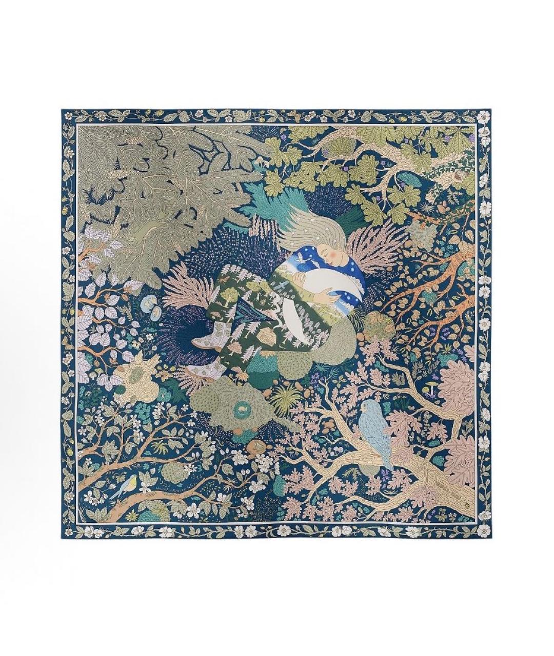 HERMES Мульти шелковый платок, фото 4