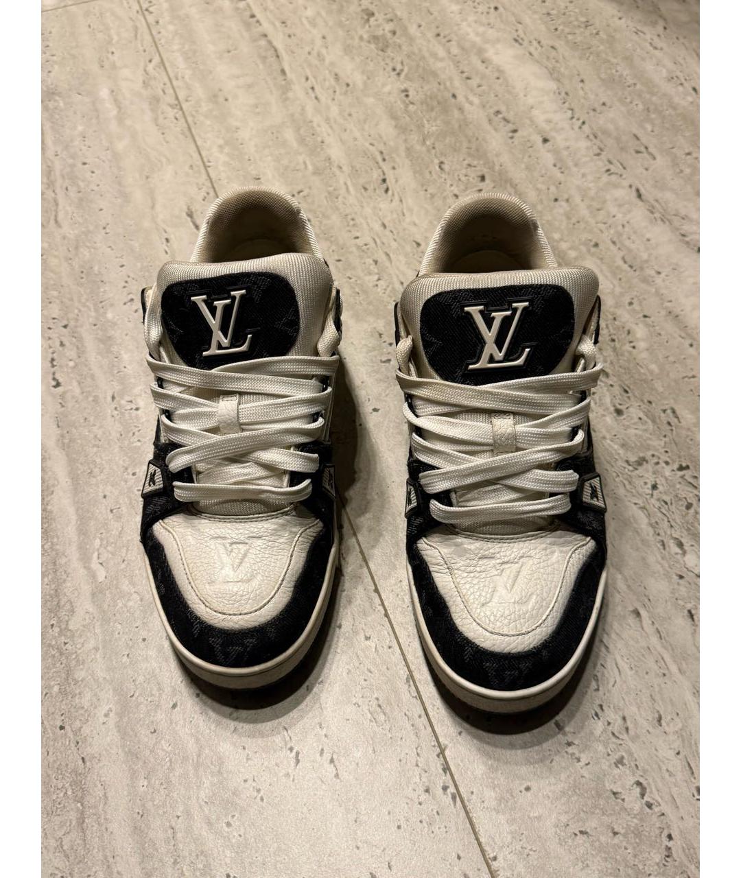 LOUIS VUITTON Белые кожаные кроссовки, фото 2