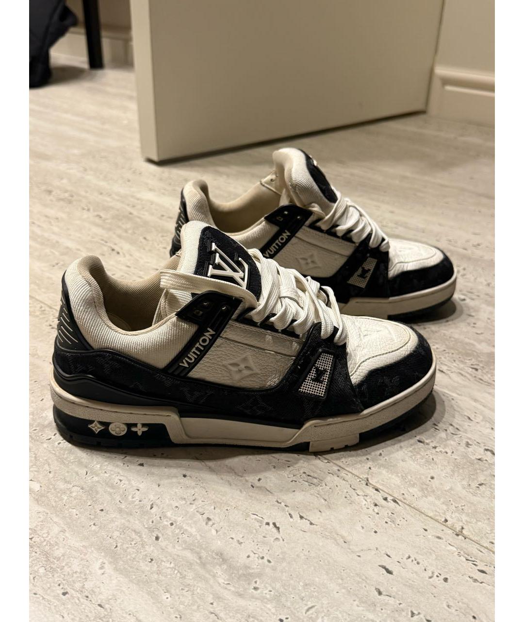 LOUIS VUITTON Белые кожаные кроссовки, фото 6