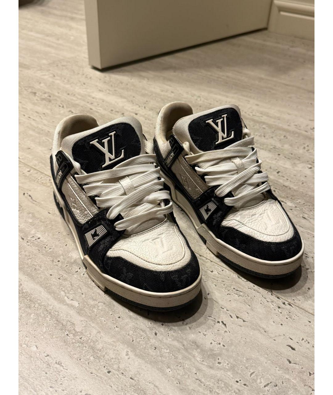 LOUIS VUITTON Белые кожаные кроссовки, фото 3