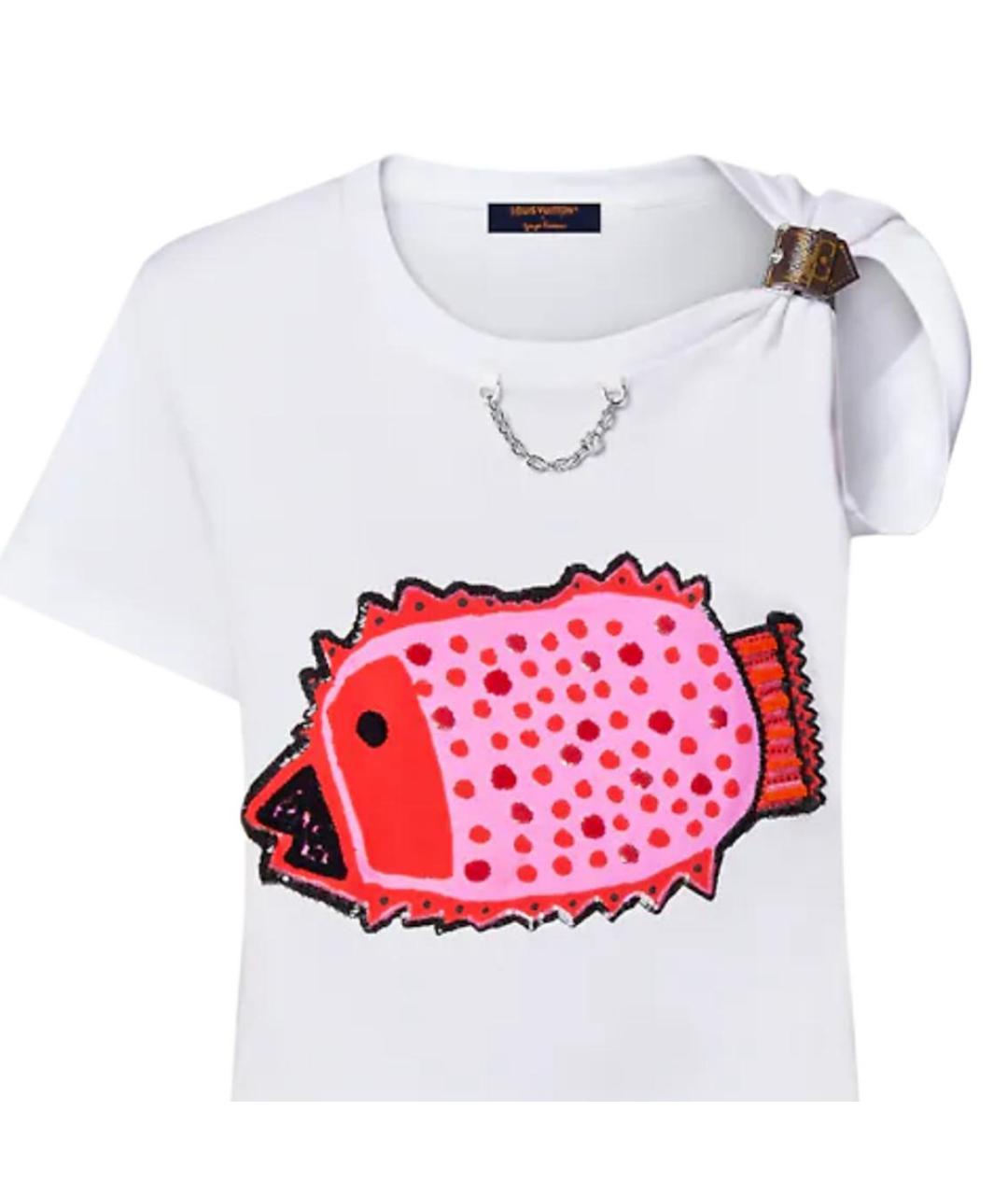 LOUIS VUITTON Белая хлопковая футболка, фото 4
