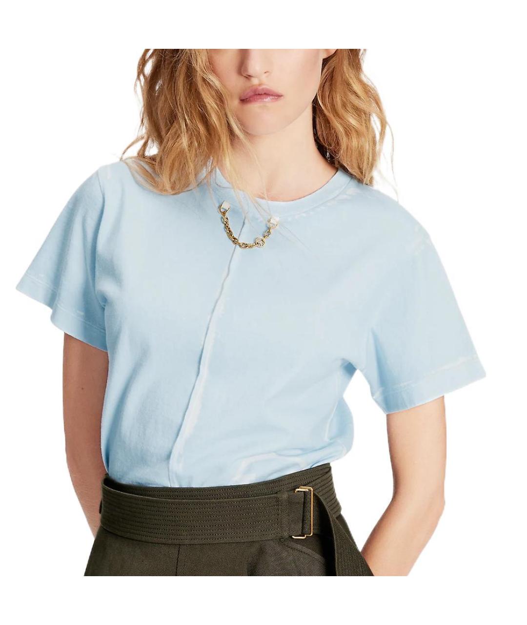 LOUIS VUITTON Голубая хлопковая футболка, фото 2