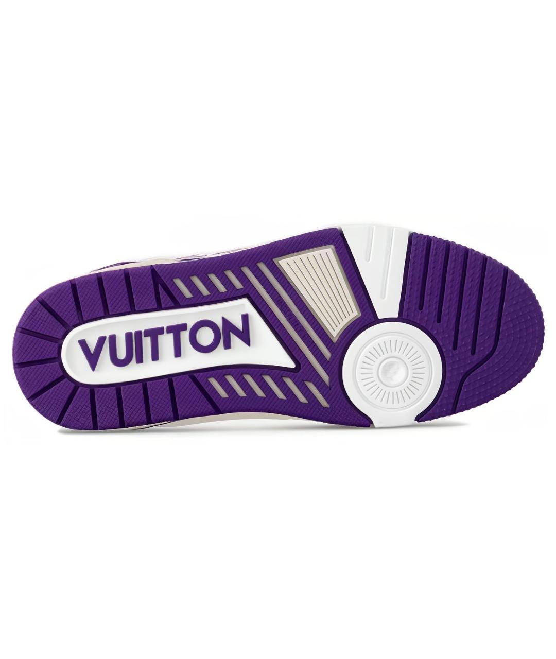 LOUIS VUITTON Фиолетовые кожаные кроссовки, фото 5