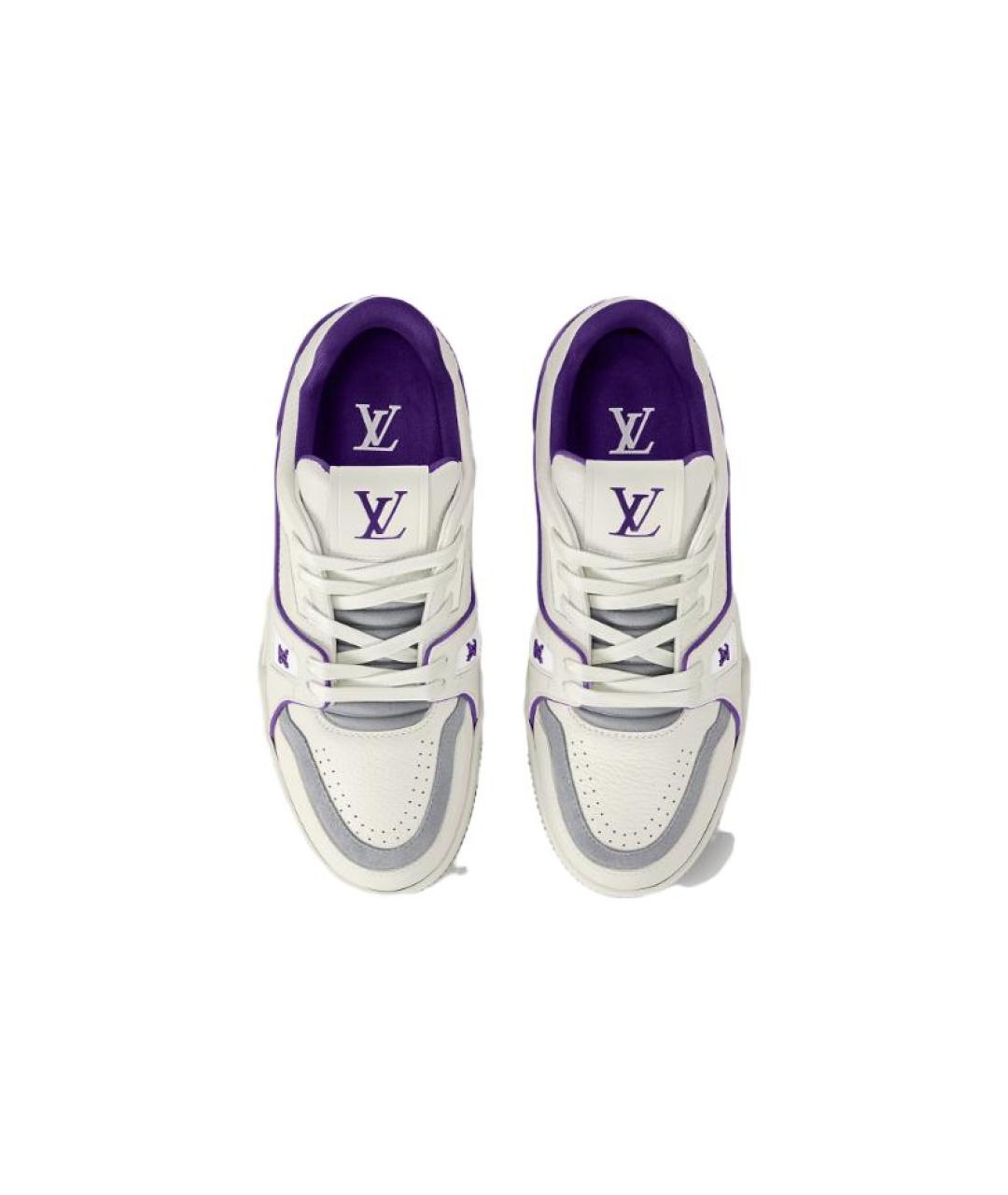 LOUIS VUITTON Фиолетовые кожаные кроссовки, фото 3