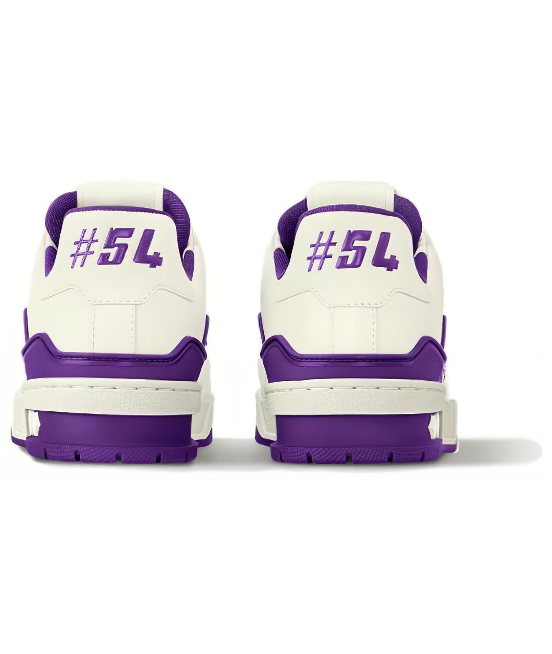 LOUIS VUITTON Фиолетовые кожаные кроссовки, фото 4