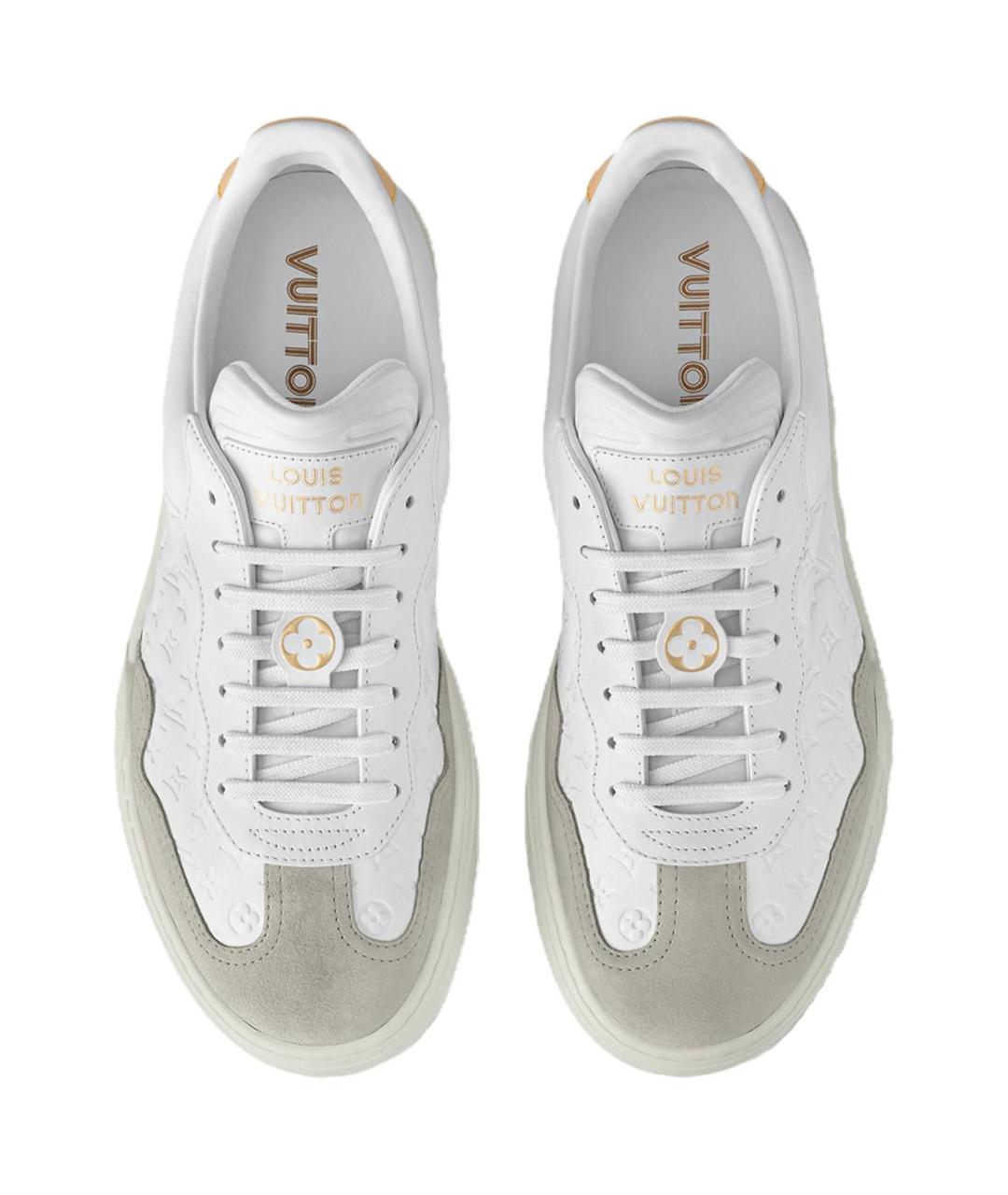 LOUIS VUITTON Бежевые кожаные кроссовки, фото 4